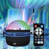 Aurora Dimension Light, Aurora Borealis Light Projector, 2-in-1-Nordlicht- und Meereswellenprojektor, LED Sternenhimmel Projektor Kinder, RGB 3D Nordlicht Projektor für Kinder Zimmer Deko (B)