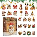 Weihnachts-Advents-Ornament 2025, 2D-Acryl, festliche Dekoration, 24 Tage, hängbarer Countdown-Kalender – für Heimdekorateure, Festival-Planer, Haustür, Büro, Wohnzimmer, Wandkamin