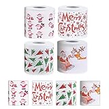 4 Rollen Weihnachten Toilettenpapier, Weihnachtsmann Klopapier,Frohe Weihnachten Toilettenpapier,Weihnachtsmann WC-Rolle Papier,Lustige Weihnachten Toilettenpapier,lustige Neuheit Toilettenpapier