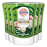 Sagrotan No-Touch Nachfüller Blühende Apfelwiese Duft – Für den automatischen Seifenspender – 5 x 250 ml Handseife