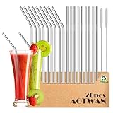 AOTWAN Strohhalme Edelstahl 304 Trinkhalme Edelstahl 20...
