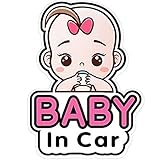 2 Stück Niedliche Baby Autoaufkleber - Mädchen Stil, Abnehmbare Sicherheitsaufkleber und Fenster Aufkleber