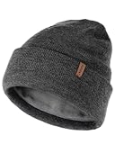 FURTALK Classic Beanie mit weiches Thermisches Polarfleece-Futter Unisex Strickmütze Warm Wintermütze für Herren & Damen