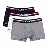 Lacoste Herren 5H3413 Boxershorts, Marine/Blanc, L (3er Pack)