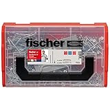 fischer FIXtainer PowerFast II Spanplattenschraube, vorsortierte Sortimentsbox mit 700 Schrauben und 2 Bits, Senkkopf, Teilgewinde, Vollgewinde und Torx-Antrieb, universelles Set zur Befestigung