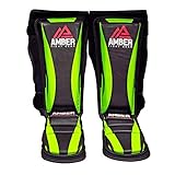 Amber Fight Gear Contender Training Muay Thai Schienbeinschoner für Muay Thai Kickboxen, schützendes Training, Sparring, Schienbeinschoner, 1 Paar, L-XL