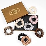 (8 Stück) Lolalet Haargummis Seide Scrunchies für Damen, Premium Satin Haargummis, Weiche Elastische Silk Pferdeschwanzhalter für Damen Frauen Mädchen Haarschmuck 8 Farben -Stil A