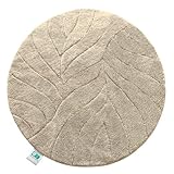 Floordirekt Badteppich - extra flauschig & schnelltrocknend - Badezimmerteppich mit rutschhemmender Rückseite - Badematte Duschvorleger (Maris) (Ivory, rund 120 cm)