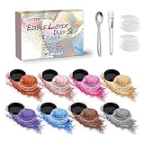COLAYERIST Essbarer Glitzer für Getränke 8 Farben, Glitzerpulver für Getränke, Glitzer Essbar, Edible Glitter for Drinks, Lebensmittelfarbe Pulver für Getränke, Cocktail, Torte, Fondant, 3g/Flasche