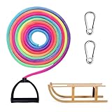 Editbar Schlittenseil Mit Karabiner,Rodelseil mit Karabiner, Rodelseil 4 m, Schlittenleine Mit Griff,Hochwertige Schlittenleine,perfekt zum Rodeln, Rodelseil zum Winterrodeln und Rodeln