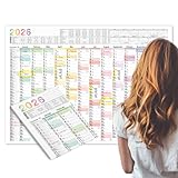 TOBJA A2 Wandkalender 2026 Buntes Design, 14 Monate | Jahreskalender A2 mit großen Feldern, gefalzt versendet | Ideal als Büro-Wandkalender oder Jahresplaner für Homeoffice