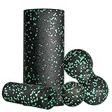 Faszienrolle Set Blackroll Foam Roller Faszien Set mit Faszienball Mini Faszienrolle Klein und Duoball für Yoga Faszien Training von Muskeln Green