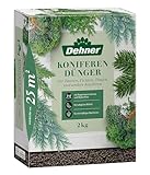 Dehner Koniferendünger, hochwertiger Dünger für Nadelgehölze, organisch-mineralischer NPK-Dünger, mit Spurennährstoffen, 2 kg, für ca. 25 qm, bunt