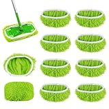 10 Stück für Swiffer Bodentücher Tücher Mikrofaser Set,25,4x11,5cm Wiederverwendbar für Swiffer Sweeper Mop Bodenwischer Nass Trocken Wischmopp Bezug, für die Reinigung von Hartböden, Holzböden