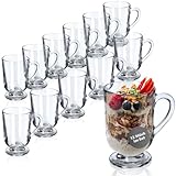 KADAX Kaffeegläser Set, 300ml, Teegläser aus Glas, Glühweingläser, Trinkgläser für Tee, Kaffee, Irish Coffee, Kaffeetassen mit Henkel, Cappuccino Gläser, Dessertgläser