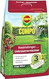 COMPO FLORANID Rasendünger plus Unkrautvernichter, 3 Monate Langzeitwirkung, Feingranulat, 12 kg, 400 m²