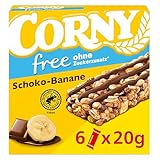Müsliriegel Corny free Schoko-Banane | Riegel mit zarter Schokolade und fruchtiger Banane | Snack ohne Zuckerzusatz | 69 kcal pro Riegel | 6x20 g
