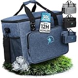 Obics Kühltasche faltbar Groß 30L Kühlbox Blau Thermotasche Cooler Bag für Picknick, Strand, Camping, Arbeit - Thermo Gefriertasche Meal prep für unterwegs - Isoliertasche Fächer isoliert