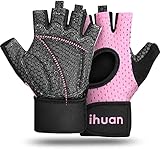 ihuan Atmungsaktive Fitness Handschuhe Herren Damen - Trainingshandschuhe Herren, Gym Handschuhe, Sporthandschuhe, Krafttraining, Bodybuilding, Kraftsport & Crossfit Training