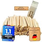 HVR 30 KG Anzündholz mit gratis 18 Stück Anzündwolle – Trockenes, naturbelassenes Anfeuerholz – 20 cm lang - Restfeuchte unter 15% – Made in Germany