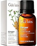 Gya Labs Reines Bio-Ingweröl für Bauchfett und Schmerzen – 100% natürliches ätherisches Bio-Ingweröl in therapeutischer Qualität für die Lymphmassage Öl für Haarwuchs, Haut und Diffusor (10 ml)