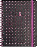 BRUNNEN 1071845072 Schülerkalender 2021/2022 (18 Monate) „Grey & Berry“ 2 Seiten = 1 Woche, Blattgröße 12 x 16 cm, A6, Kunstleder-Einband mit Lochmuster