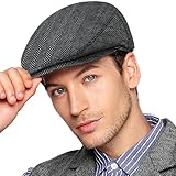 Wantonfy Barett Cap Herren Schiebermütze chirmmütze Gatsby Schirmmütze Newsboy Flat Cap Baskenmütze 1920 Stil Gatsby Kostüm Accessoires