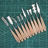 RASTKY 10-teiliges Ölgemälde-Messer-Set, Zahnförmiges Schabermesser aus Edelstahl für Verschiedene Maleffekte, Kunstbedarf (10 Stück)