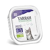 Yarrah Pate Huhn Truthahn Aloe Vera 100g Bio Katzenfutter, 16er Pack (16 x 100g)