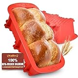 Walfos® Silikon Backform, 2er Set Brotbackform Silikon, Antihaft Silikon Kuchenform, Kuchen, Brownies, Hackbraten, BPA Free & Spülmaschinenfest 23x9.5x6.5 CM