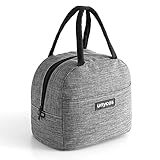 unycos - 7L Kühltasche, Lunch Bag, Thermotasche mit Folienfutter, Lunchtasche Isoliert, Regenjacke, Leichte, Einfache Reinigung, Lunchbox Tragbar, Tasche Arbeit Reisen Büro Picknick (Dunkelgrau)