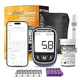 MicroTech Bluetooth Blutzucker-Messgerät Kit 10 Streifen & Lanzetten, ohne Codierung, 500 Speicher, breiterer HKT für die Familie (mmol)