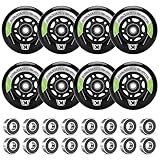 Inline Skate Rollen 80mm 76mm 72mm - 8 Stück Räder 85a Mit Kugellager ABEC9 | Für K2 Hudora Gonex Apollo