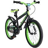 BIKESTAR Kinderfahrrad 18 Zoll für Mädchen und Jungen ab 5 Jahre | Kinderrad Urban Jungle | Fahrrad für Kinder Schwarz & Grün | Risikofrei Testen