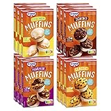 Dr. Oetker Muffins im 12er Probier-Set – Backmischungen für Rührteig Schoko, Marmor, Zitrone und klassisch mit Schokostückchen, zum Zubereiten von 12 Cupcakes pro Pack, inkl. Papierbackförmchen