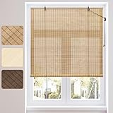 WOLTU Bambusrollo Sonnenschutz Sichtschutz Bambus Jalousie Raffrollo Seitenzugrollo Lichtfilter Belüftung Rollo für Fenster Tür Terrasse Balkon Garten, 70x160 cm, Braun