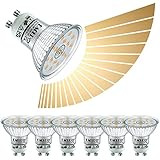 EACLL GU10 LED Warmweiss 4.8W Stufenlos Dimmbar Leuchtmittel, 6er-Pack, 425 Lumen 3000K Birnen, AC 230V Flimmerfrei Strahler, Abstrahlwinkel 120° Spot, Kontinuierlich Dimmen über Dimmer