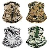 Neck Gaiter Atmungsaktive，4 Stück Nahtlose Bandanas Multifunktionstuch Schal，Balaclava Gesichtsmaske Kopfbedeckung für Yoga Laufen Wandern Radfahren Motorradfahren