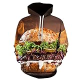 WarsoniodSona Hoodies Für Damen,Lustiger Käsewurst-Pizza-Hoodie Bedruckte Hoodies,Unisex-Sweatshirt,Pullover,Lässiger Pullover,Teenager,Übergroße Basic-Hoodies,Cheetah1,3XL