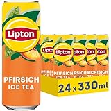 LIPTON ICE TEA Peach, Eistee mit Pfirsich Geschmack, EINWEG Dosen (24 x 0.33 l)