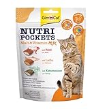 GimCat Nutri Pockets Malt & Vitamin Mix - Knuspriger Katzensnack mit cremiger Füllung und funktionalen Inhaltsstoffen - 1 Beutel (1 x 150 g)