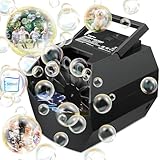 Theefun Tragbare Seifenblasenmaschine, Automatischer Seifenblasenmaschine Kinder 500ml Seifenblasen Maschine 1500+ Bubbles/Min Professional Blasenmaschine für Geburtstag, Party, Hochzeit (Black)