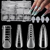 288 Stücke Dual Nail Forms Set，Profi Nagelverlängerung Polymer Gel Nägel Verlängerungsform 12 Größe Nail Form Tipps Acryl Flache Quadratische Nagel Formen, Nail Art Extension Tool