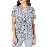 Amazon Essentials Damen Gewebte Kurzarmbluse, Blau Blüte, XL