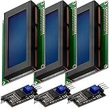 AZDelivery 3 x HD44780 2004 LCD Display Bundle Blau 4x20 mit weißen Zeichen mit I2C Schnittstelle kompatibel mit Arduino und Raspberry Pi inklusive E-Book!