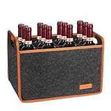 Duscdesp Flaschenträger mit 12 Fächer, Filz Flaschentasche Flaschen Tragetasche, Filztasche Weintasche Biertasche Getränketasche, Flaschenkorb für Camping Picknick und Weinliebhaber Geschenk