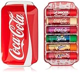Lip Smacker Coca Cola Tin Collection, Set mit 6 Lippenbalsamen mit Originalen Geschmacksrichtungen von Coca-Cola, Fanta und Sprite