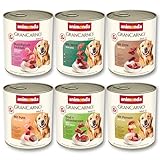 animonda GranCarno Hunde Nassfutter Kräftige Variation II (6 x 800 g), getreidefreies Hundenassfutter ohne Zucker, für ausgewachsene Hunde, mit frischen fleischigen Zutaten