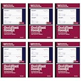 Quittungsbücher, 19,1 x 26,7 cm, Quittungsbuch mit Durchschreibungen, 3-teilig, selbstdurchschreibend (weiß, gelb und rosa), 100 Sets pro Buch, 6 Stück