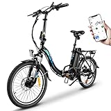 KAISDA E-Bike Klapprad 20 Zoll Elektrofahrrad Mit 250W Motor 36V 13Ah Abnehmbarem Li-ion Akku Bis 100km Distanz,7-Gang,Pedelec Ebike E-Citybike E-Fahrrad Für Erwachsene,Schwarz